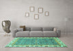 Machine Washable Abstract Turquoise Modern Area Rugs in a Living Room,, wshabs3216turq