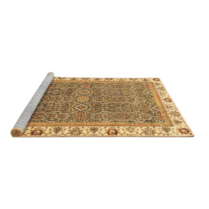 Sideview of Machine Washable Abstract Brown Modern Rug, wshabs3216brn