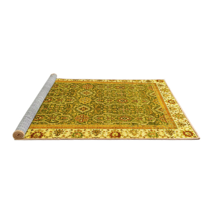 Sideview of Machine Washable Abstract Yellow Modern Rug, wshabs3216yw