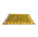 Sideview of Machine Washable Abstract Yellow Modern Rug, wshabs3216yw