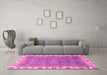 Machine Washable Abstract Pink Modern Rug in a Living Room, wshabs3216pnk