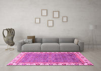 Machine Washable Abstract Pink Modern Rug, wshabs3216pnk