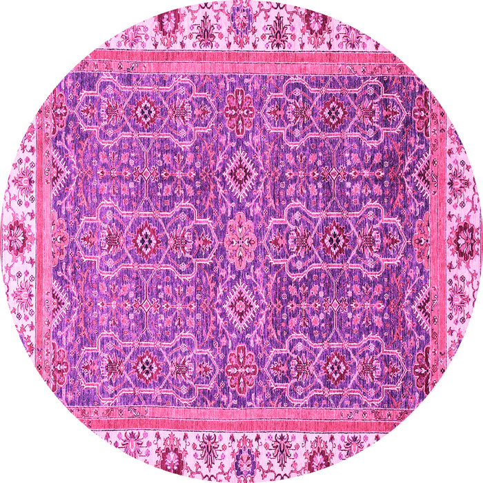 Round Abstract Pink Modern Rug, abs3216pnk