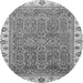 Round Abstract Gray Modern Rug, abs3216gry