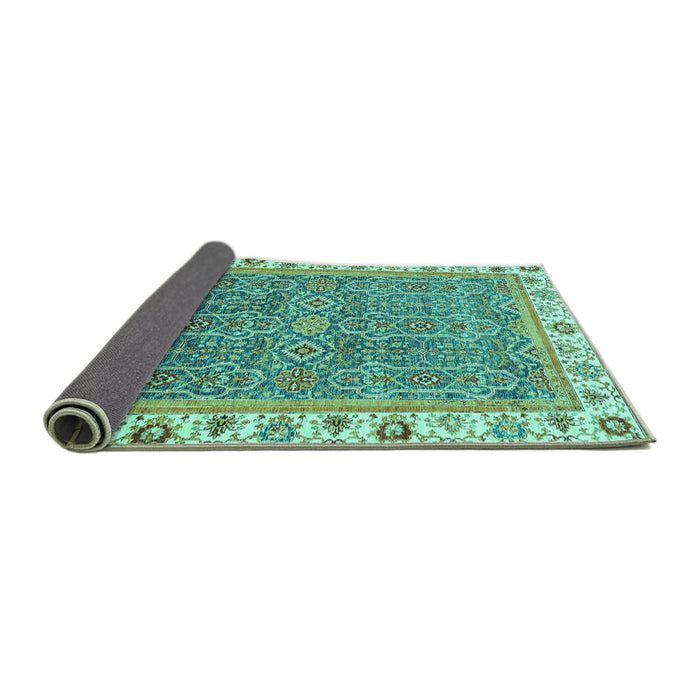 Sideview of Abstract Turquoise Modern Rug, abs3216turq