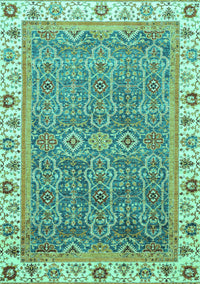 Abstract Turquoise Modern Rug, abs3216turq