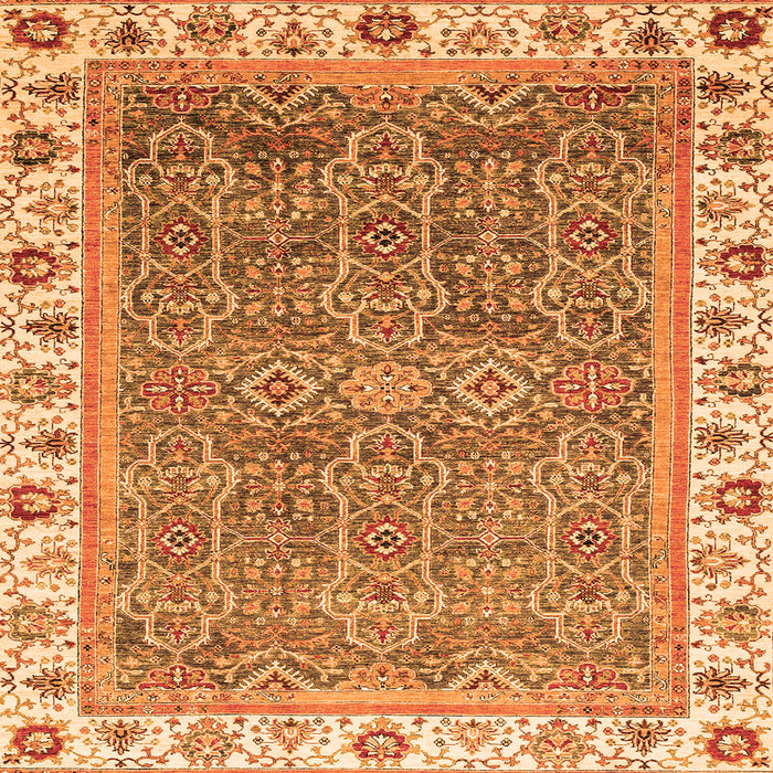 Square Abstract Orange Modern Rug, abs3216org