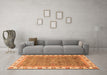 Machine Washable Abstract Orange Modern Area Rugs in a Living Room, wshabs3216org