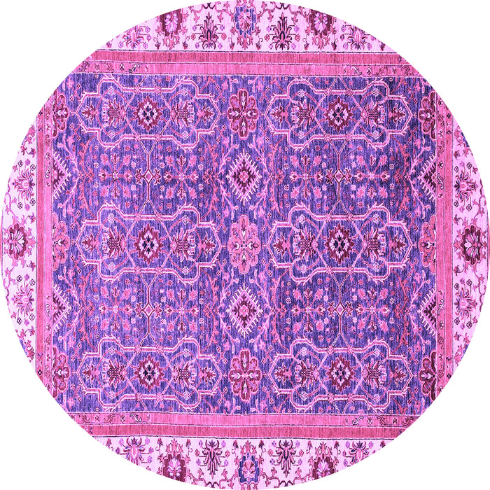 Round Abstract Purple Modern Rug, abs3216pur