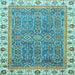 Square Abstract Light Blue Modern Rug, abs3216lblu