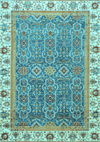 Abstract Light Blue Modern Rug, abs3216lblu