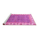 Sideview of Machine Washable Abstract Pink Modern Rug, wshabs3216pnk