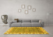 Machine Washable Abstract Yellow Modern Rug in a Living Room, wshabs3216yw