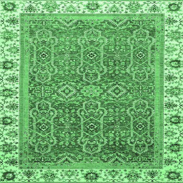 Square Machine Washable Abstract Emerald Green Modern Area Rugs, wshabs3216emgrn