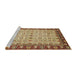 Sideview of Machine Washable Abstract Saddle Brown Rug, wshabs3217