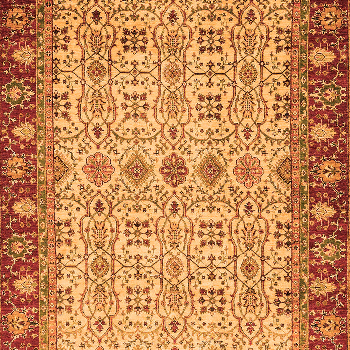 Machine Washable Oriental Orange Traditional Area Rugs, wshabs3217org