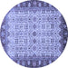 Round Oriental Blue Traditional Rug, abs3217blu