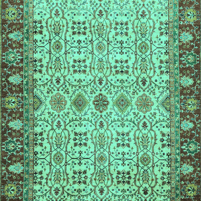 Machine Washable Oriental Turquoise Traditional Area Rugs, wshabs3217turq