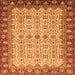 Square Oriental Orange Traditional Rug, abs3217org