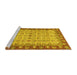 Sideview of Machine Washable Oriental Yellow Traditional Rug, wshabs3217yw