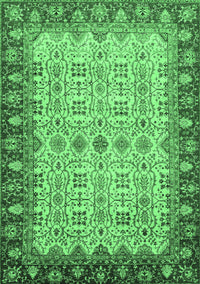 Oriental Emerald Green Traditional Rug, abs3217emgrn