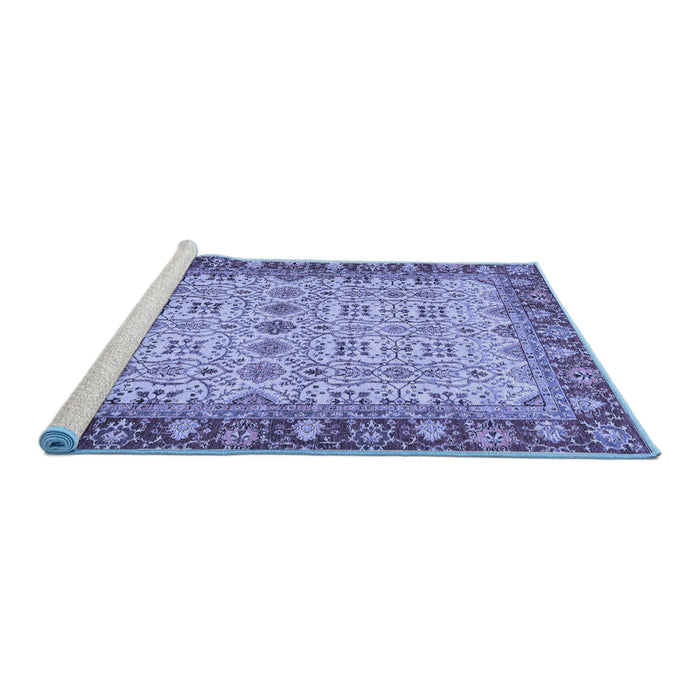 Sideview of Machine Washable Oriental Blue Traditional Rug, wshabs3217blu