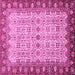 Square Machine Washable Oriental Pink Traditional Rug, wshabs3217pnk