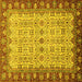 Square Oriental Yellow Traditional Rug, abs3217yw