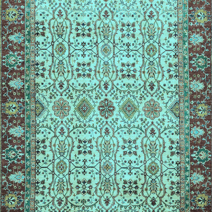 Machine Washable Oriental Light Blue Traditional Rug, wshabs3217lblu