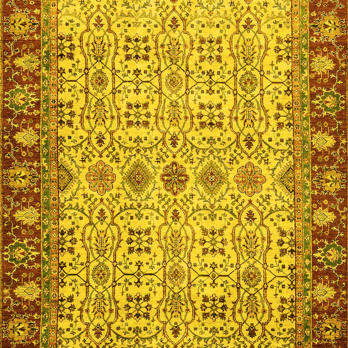 Machine Washable Oriental Yellow Traditional Rug, wshabs3217yw