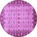 Round Machine Washable Oriental Purple Traditional Area Rugs, wshabs3217pur