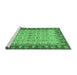 Sideview of Machine Washable Oriental Emerald Green Traditional Area Rugs, wshabs3217emgrn