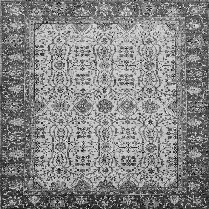 Square Machine Washable Oriental Gray Traditional Rug, wshabs3217gry