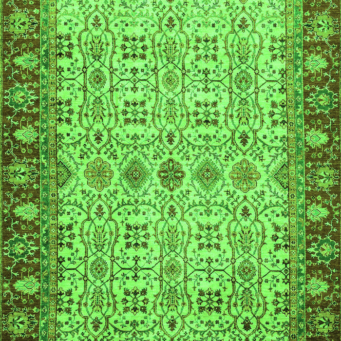 Machine Washable Oriental Green Traditional Area Rugs, wshabs3217grn