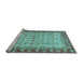 Sideview of Machine Washable Oriental Light Blue Traditional Rug, wshabs3217lblu