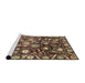 Sideview of Machine Washable Abstract Brass Green Rug, wshabs3218