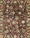 Machine Washable Abstract Brass Green Rug, wshabs3218