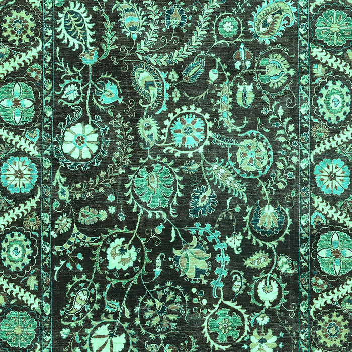Machine Washable Oriental Turquoise Traditional Area Rugs, wshabs3218turq