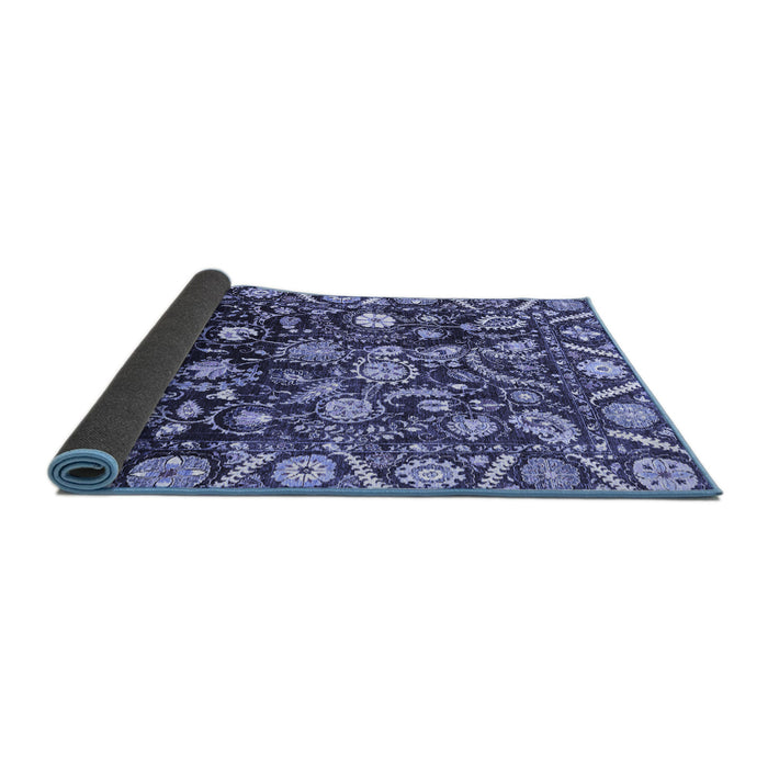 Sideview of Oriental Blue Traditional Rug, abs3218blu