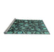 Sideview of Machine Washable Oriental Light Blue Traditional Rug, wshabs3218lblu