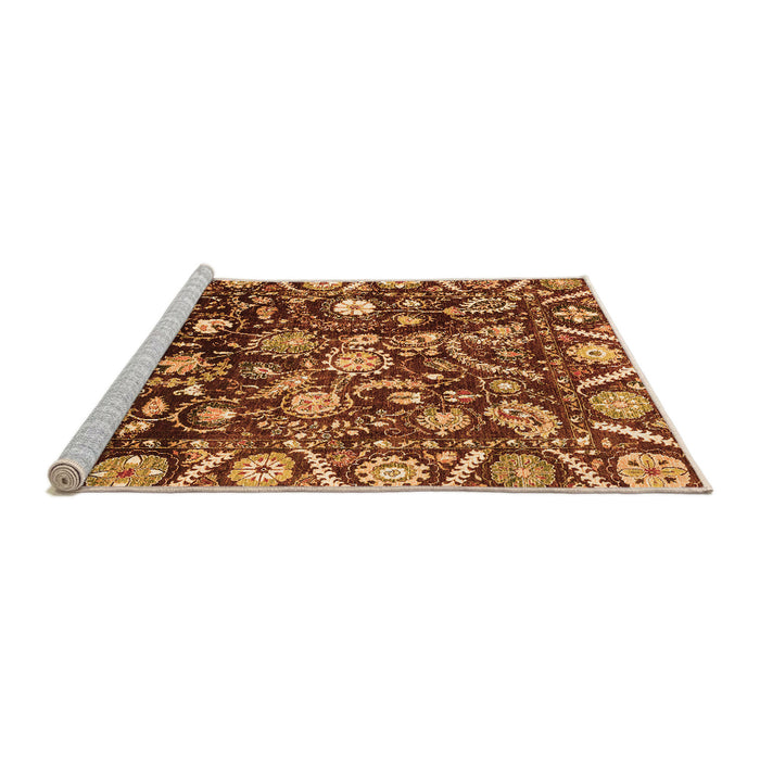 Sideview of Machine Washable Oriental Orange Traditional Area Rugs, wshabs3218org