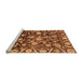 Sideview of Machine Washable Oriental Orange Traditional Area Rugs, wshabs3218org