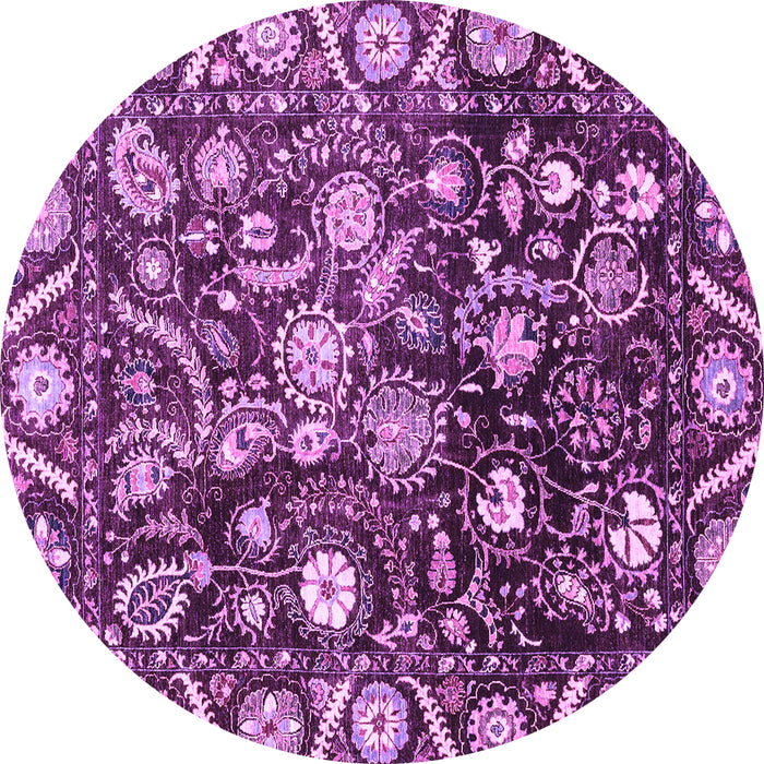 Round Oriental Purple Traditional Rug, abs3218pur