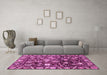 Machine Washable Oriental Pink Traditional Rug in a Living Room, wshabs3218pnk