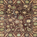 Square Abstract Copper Green Oriental Rug, abs3218