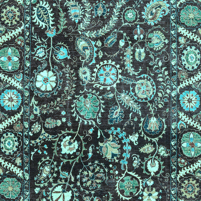 Machine Washable Oriental Light Blue Traditional Rug, wshabs3218lblu
