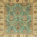 Square Abstract Avocado Green Oriental Rug, abs3219