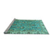 Sideview of Machine Washable Oriental Light Blue Traditional Rug, wshabs3219lblu