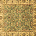 Square Machine Washable Oriental Brown Traditional Rug, wshabs3219brn