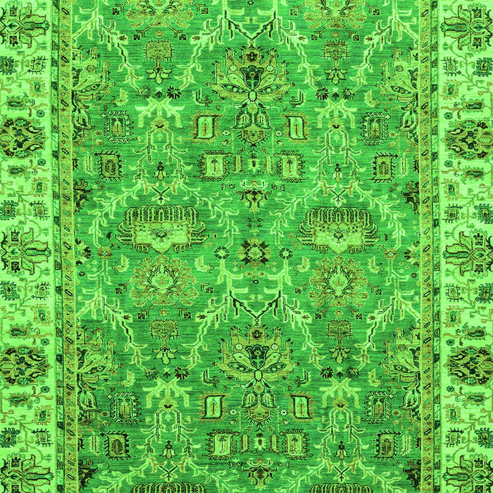 Machine Washable Oriental Green Traditional Area Rugs, wshabs3219grn